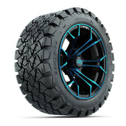 GTW Spyder Blue/Black 14 in Wheels with 22x10-14 GTW Timberwolf All-Terrain Tires – Full Set