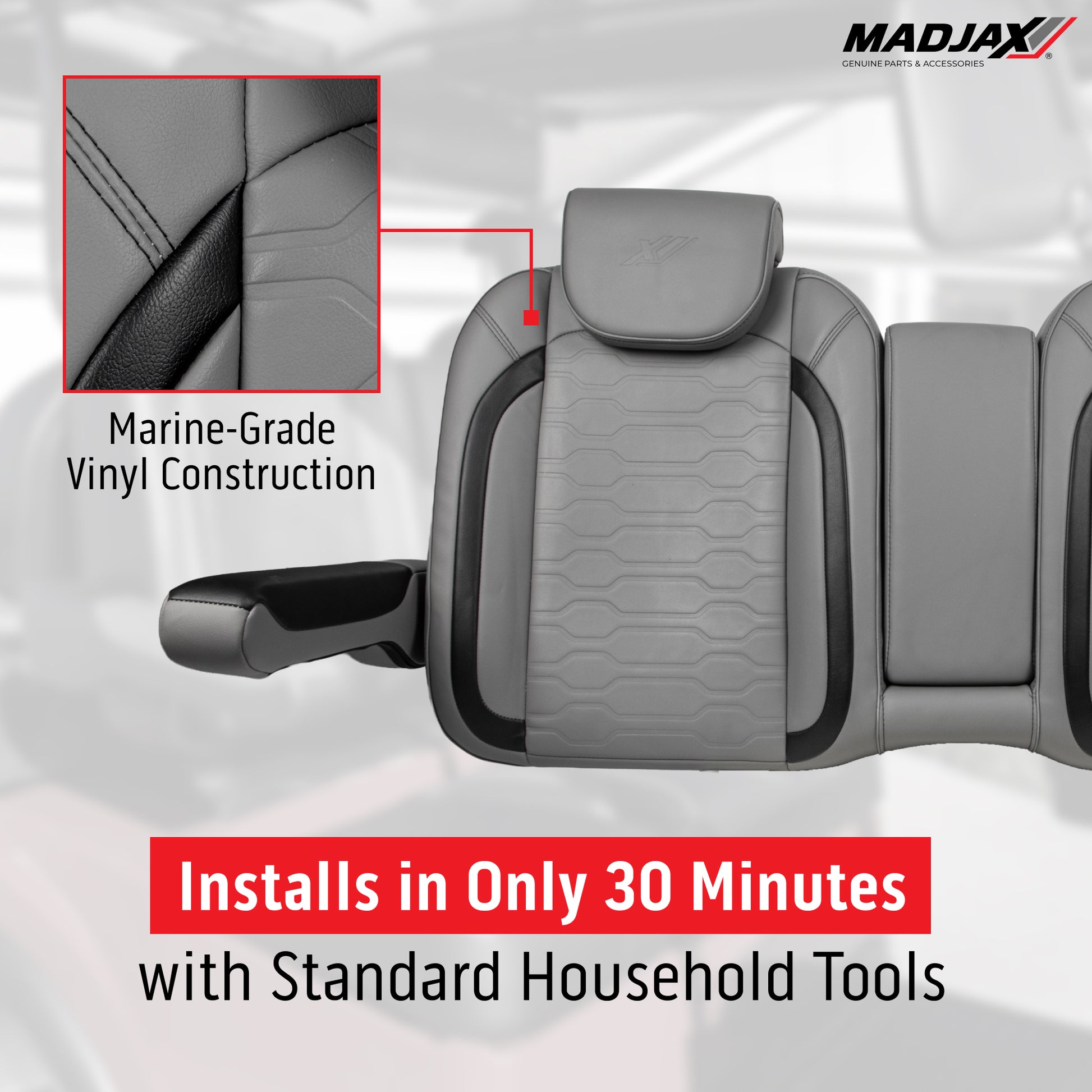 MadJax® XSeries and EZGO TXT Caramel Commander Front Seat Cushions