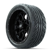 GTW® Vortex 2 Matte Black 14 in Wheels with 205/40-R14 Fusio - 3/4 view