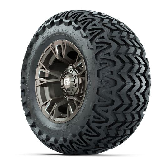 GTW® Vandal Bronze/Machined 12 in Wheels with 23X10.5-12 Predator All-Terrain Tires – Full Set