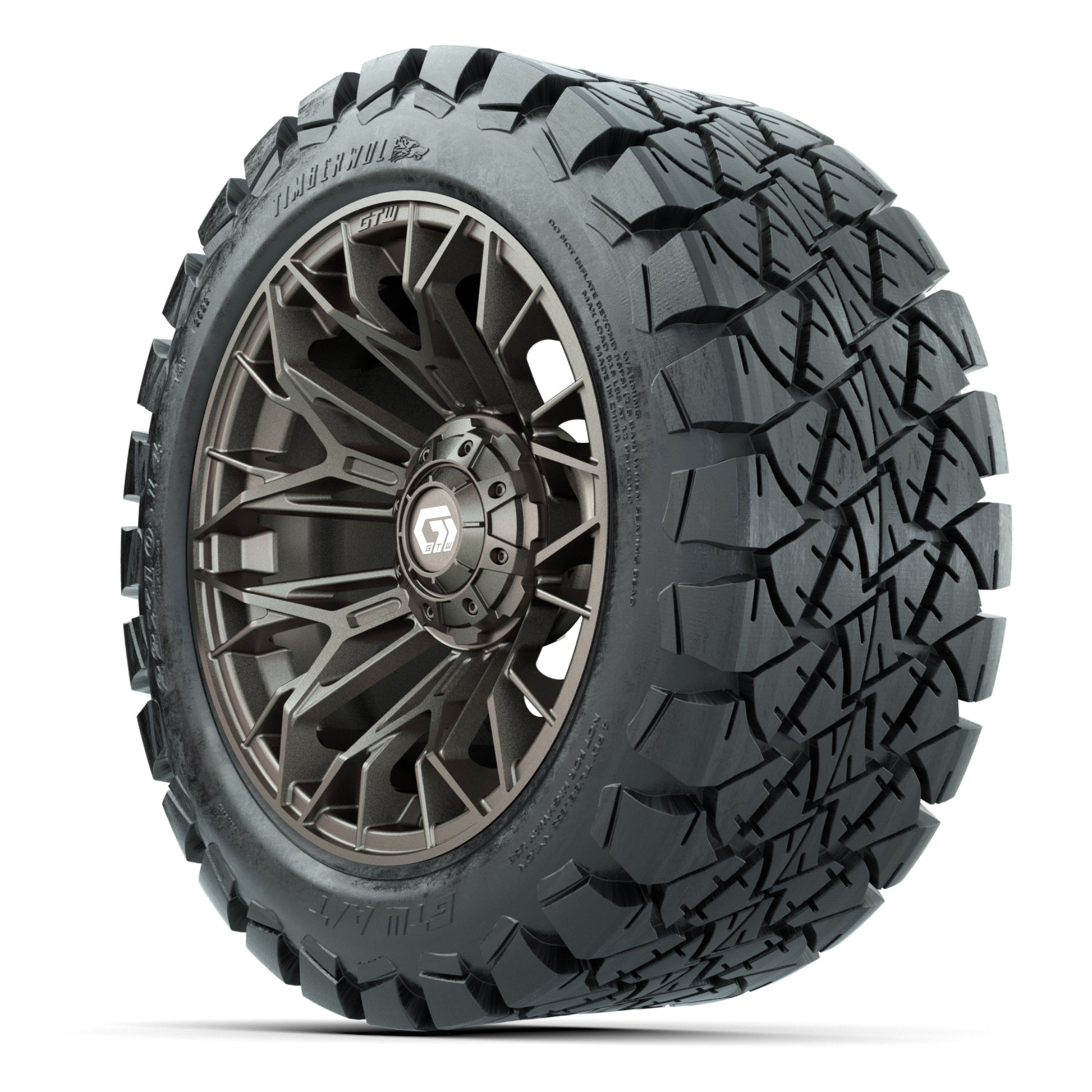 GTW Stellar Matte Bronze 14 in Wheels with 22X10-14 Timberwo - 3/4 view