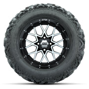 GTW Vortex Matte Black/Machined 14 in Wheels with 25x10-14 B - front view
