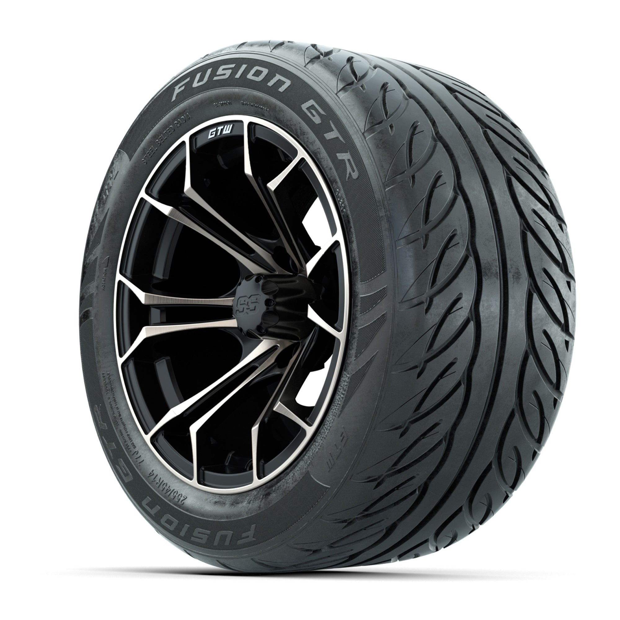 GTW® Spyder Matte Black/Bronze 14 in Wheels with 255/45-R14  - 3/4 view