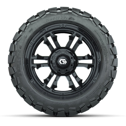 GTW® Shogun Gloss Black 14 in Wheels with 22x10-14 Timberwol - front view