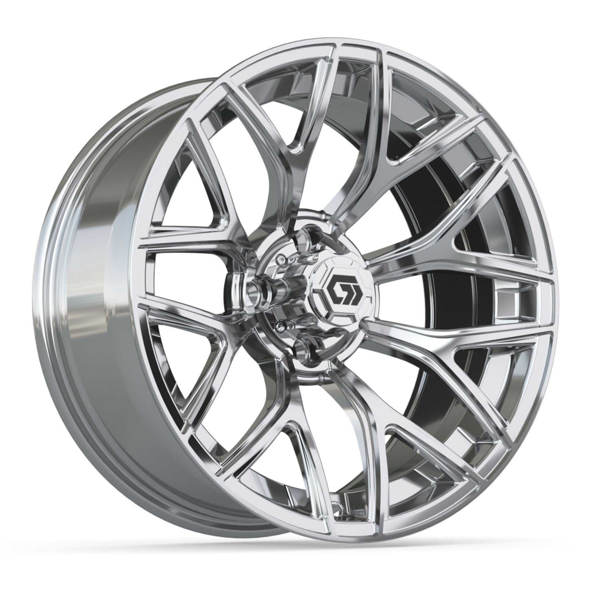 Monaco 16 inch GTW golf cart wheel - Chrome