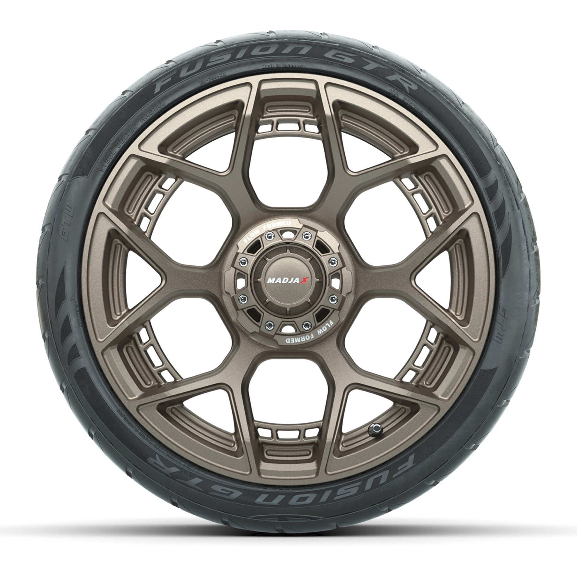 Set of (4) 15" MadJax® Flow Form Evolution Matte Bronze Wheels with GTW® Fusion GTR Street Tires