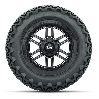 Set of (4) 14 in GTW® Titan Machined &amp; Black Wheels with - front view