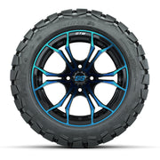 GTW Spyder Blue/Black 14 in Wheels with 22x10-14 GTW Timberw - front view