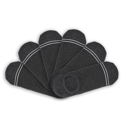 Charcoal Cotton No Show - 6 Pack