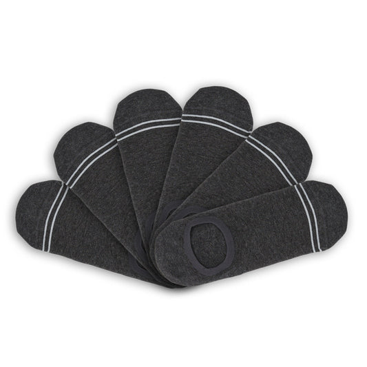 Charcoal Cotton No Show - 6 Pack