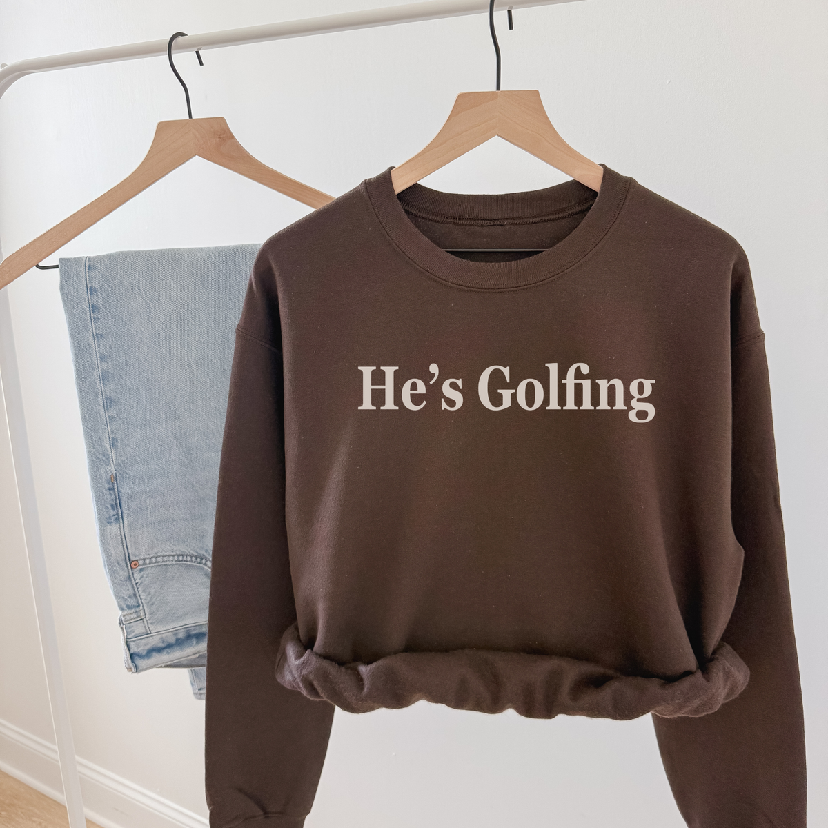 He’s Golfing Crewneck Sweatshirt