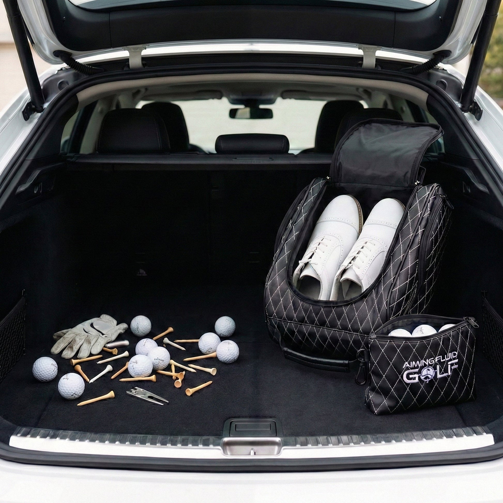 Premium Golf Shoe Bag – Vented Leather Shoe Storage