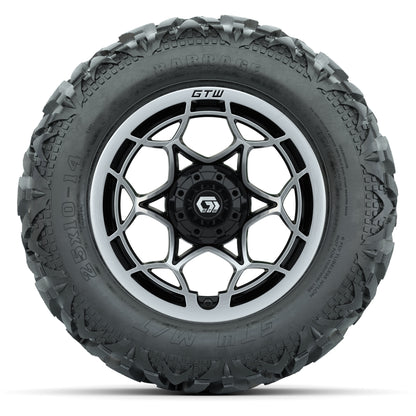 GTW Nexus Black/Silver 14 in Wheels with 25x10-14 Barrage Mu - front view