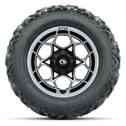 GTW Nexus Black/Silver 14 in Wheels with 25x10-14 Barrage Mu - front view