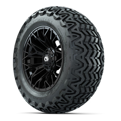 Set of (4) 14 in GTW® Stellar Black Wheels with 23x10-14 Pre - 3/4 view