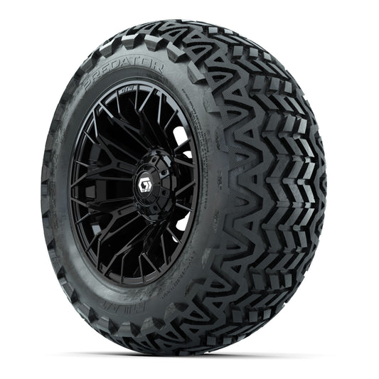 Set of (4) 14 in GTW® Stellar Black Wheels with 23x10-14 Pre - 3/4 view