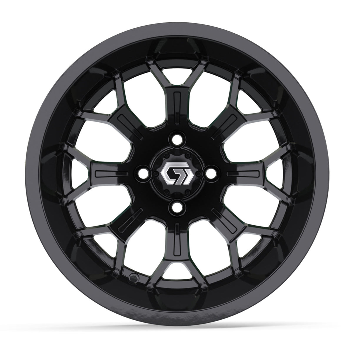 Assault Ultra-Wide 15 inch GTW golf cart wheel - Glossy Black