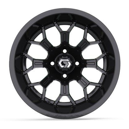 Assault Ultra-Wide 15 inch GTW golf cart wheel - Glossy Black