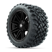 GTW® Stealth Black/Machined 14 in Wheels with 23X10-R14 Noma - 3/4 view