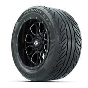 GTW® Volt Black/Machined 14 in Wheels with 255/45-R14 Fusion - 3/4 view