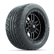 GTW® Titan Black/Machined 14 in Wheels with 255/45-R14 Fusion GTR Steel Belt Radial Street Tires – Full Set