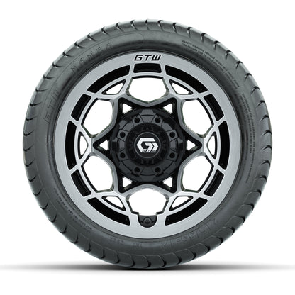GTW® Nexus Gloss Black 12 in Wheels with 215/35-12 Mamba Street Tires – Full Set