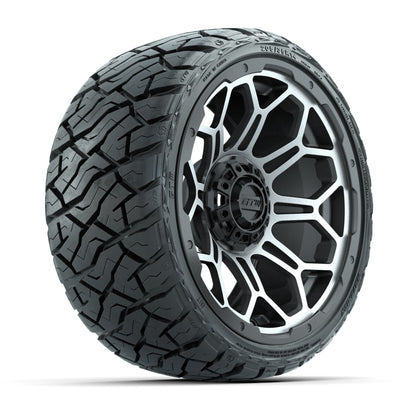 GTW® Bravo Matte Gray/Machined 14 in Wheels with 205/35-R14 Maverick Low-Profile All-Terrain Tires – Full Set