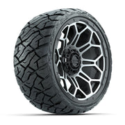 GTW® Bravo Matte Gray/Machined 14 in Wheels with 205/35-R14 Maverick Low-Profile All-Terrain Tires – Full Set