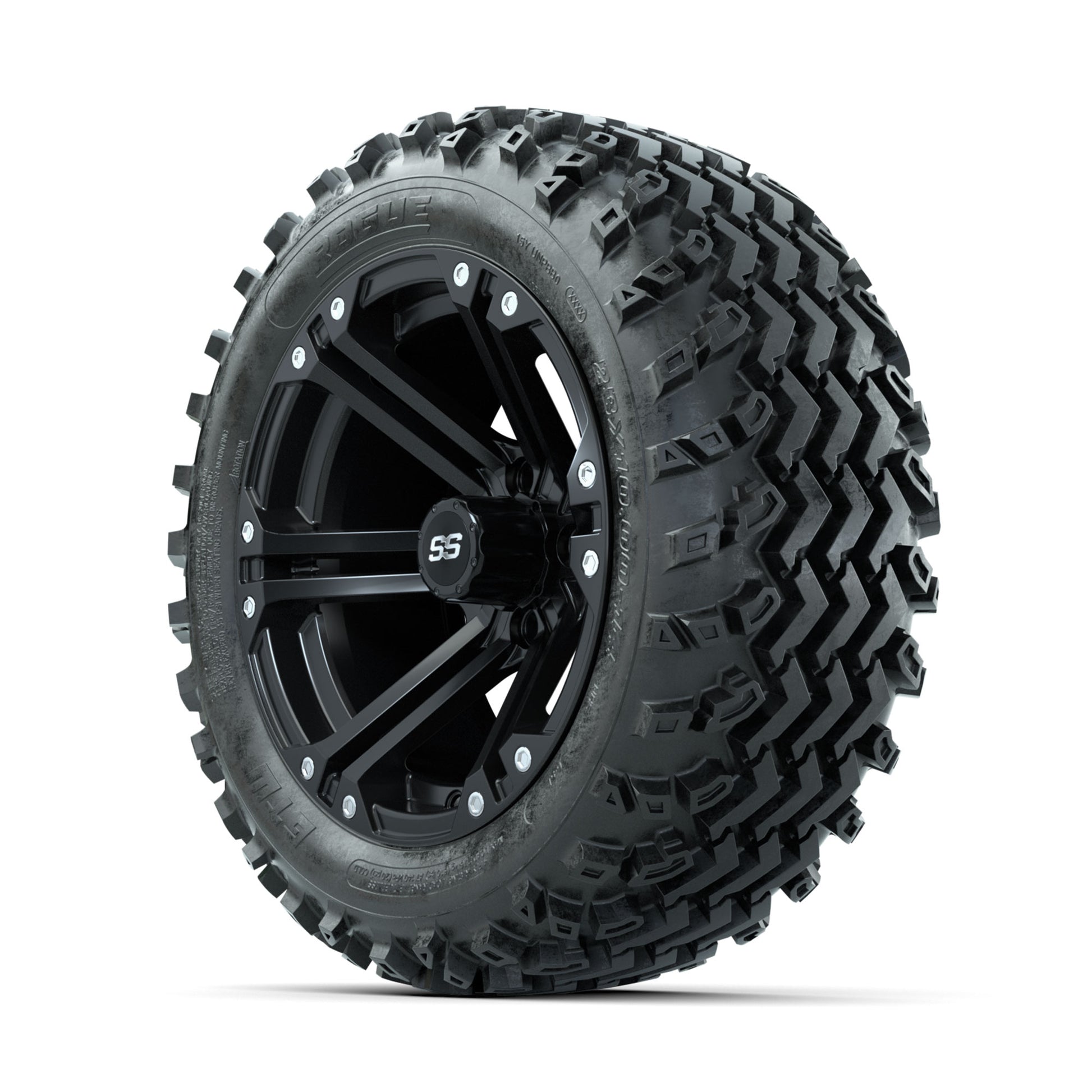 GTW Specter Matte Black 14 in Wheels with 23x10.00-14 Rogue  - 3/4 view