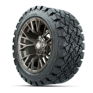 GTW® Vandal Satin Bronze/Machined 14 in Wheels with 22x10-14 - 3/4 view