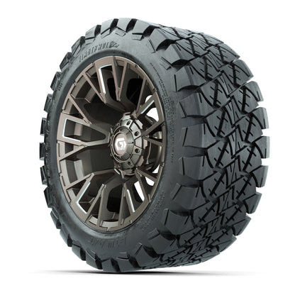 GTW® Vandal Satin Bronze/Machined 14 in Wheels with 22x10-14 - 3/4 view