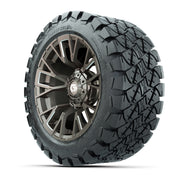 GTW® Vandal Satin Bronze/Machined 14 in Wheels with 22x10-14 - 3/4 view