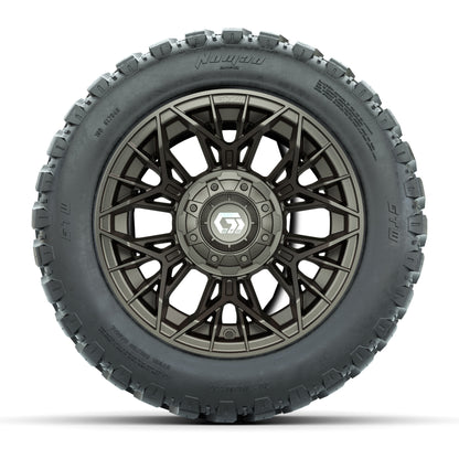 GTW® Stellar Matte Bronze 12 in Wheels with 20X10-12 Nomad Steel Belt Radial All-Terrain Tires – Full Set