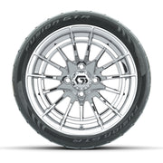 GTW® Boost Chrome 14 in Wheels with 205/40-R14 Fusion GTR St - front view