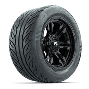 GTW® Shogun Gloss Black 14 in Wheels with 255/45-R14 Fusion GTR Steel Belt Radial Street Tires – Full Set