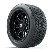 Set of (4) 14 in GTW® Volt Machined & Black Wheels with  - 3/4 view