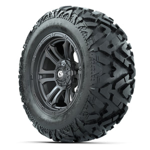 GTW Shogun Gunmetal 14 in Wheels with 25x10-14 Barrage Mud T - 3/4 view