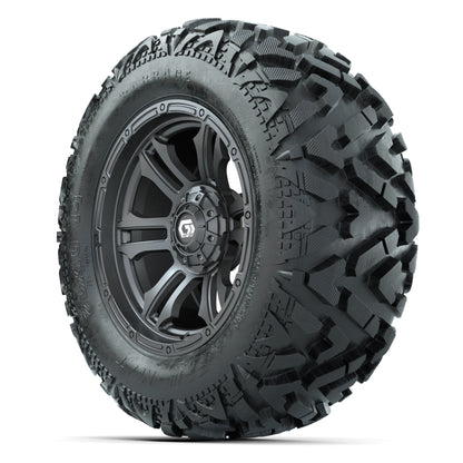 GTW Shogun Gunmetal 14 in Wheels with 25x10-14 Barrage Mud T - 3/4 view