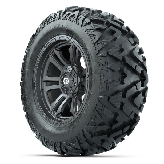 GTW Shogun Gunmetal 14 in Wheels with 25x10-14 Barrage Mud T - 3/4 view