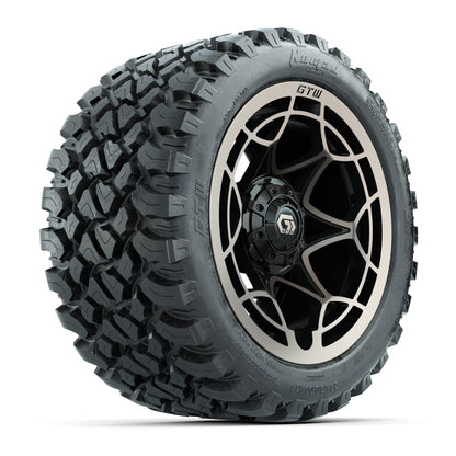 GTW® Nexus Black with Bronze Face 14 in Wheels with 23X10-R14 Nomad Steel Belt Radial All-Terrain Tires – Full Set