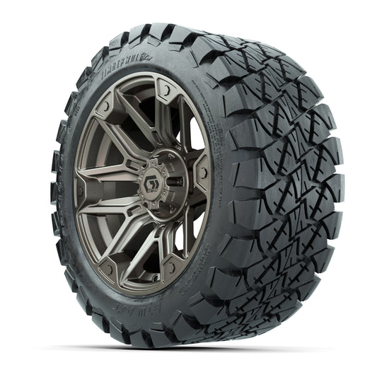 GTW® Graffiti Satin Bronze 14 in Wheels with 22x10-14 Timber - 3/4 view