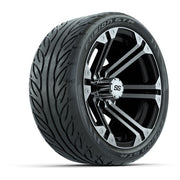 14" GTW Specter Machined/Black Wheels with Fusion GTR Street Tires – Set of 4