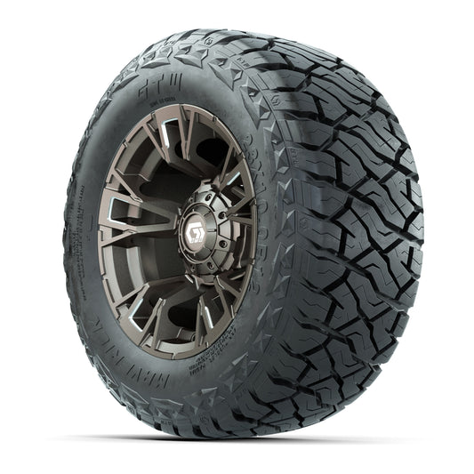 GTW Vandal Satin Bronze/Machined 12 in Wheels with 23x10.00-R12 Maverick All-Terrain Tires – Full Set