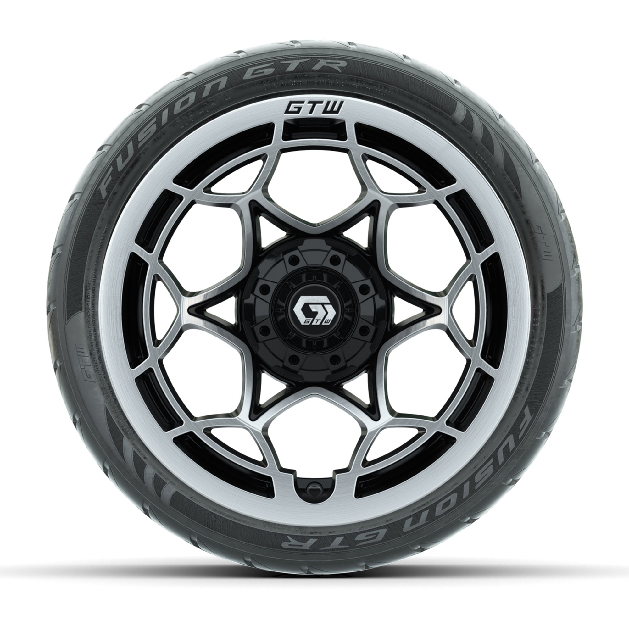 GTW® Nexus Gloss Black/Silver 14 in Wheels with 205/40-R14 F - 3/4 view