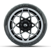 GTW® Nexus Gloss Black/Silver 14 in Wheels with 205/40-R14 F - front view