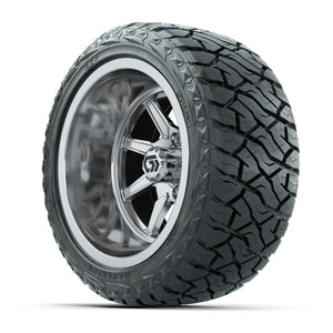 GTW Reaper Chrome 14 in Wheels with 23X10-R14 Maverick Steel Belted Radial All-Terrain Tires – Full Set