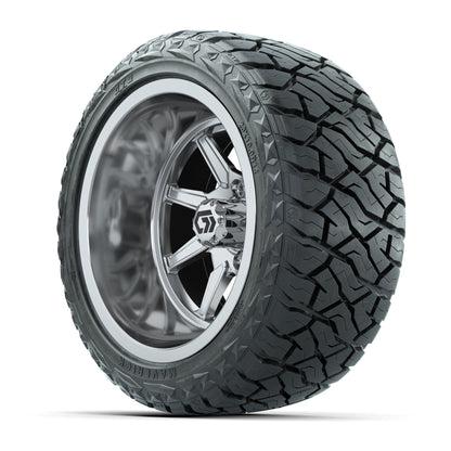 GTW Reaper Chrome 14 in Wheels with 23X10-R14 Maverick Steel Belted Radial All-Terrain Tires – Full Set