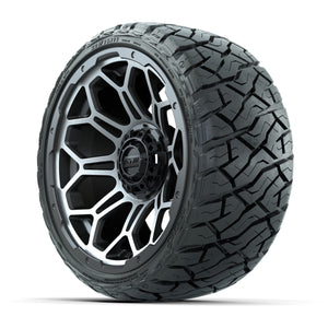 GTW® Bravo Matte Gray/Machined 14 in Wheels with 205/35-R14  - 3/4 view