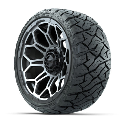 GTW® Bravo Matte Gray/Machined 14 in Wheels with 205/35-R14  - 3/4 view