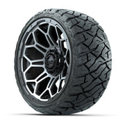 GTW® Bravo Matte Gray/Machined 14 in Wheels with 205/35-R14  - 3/4 view
